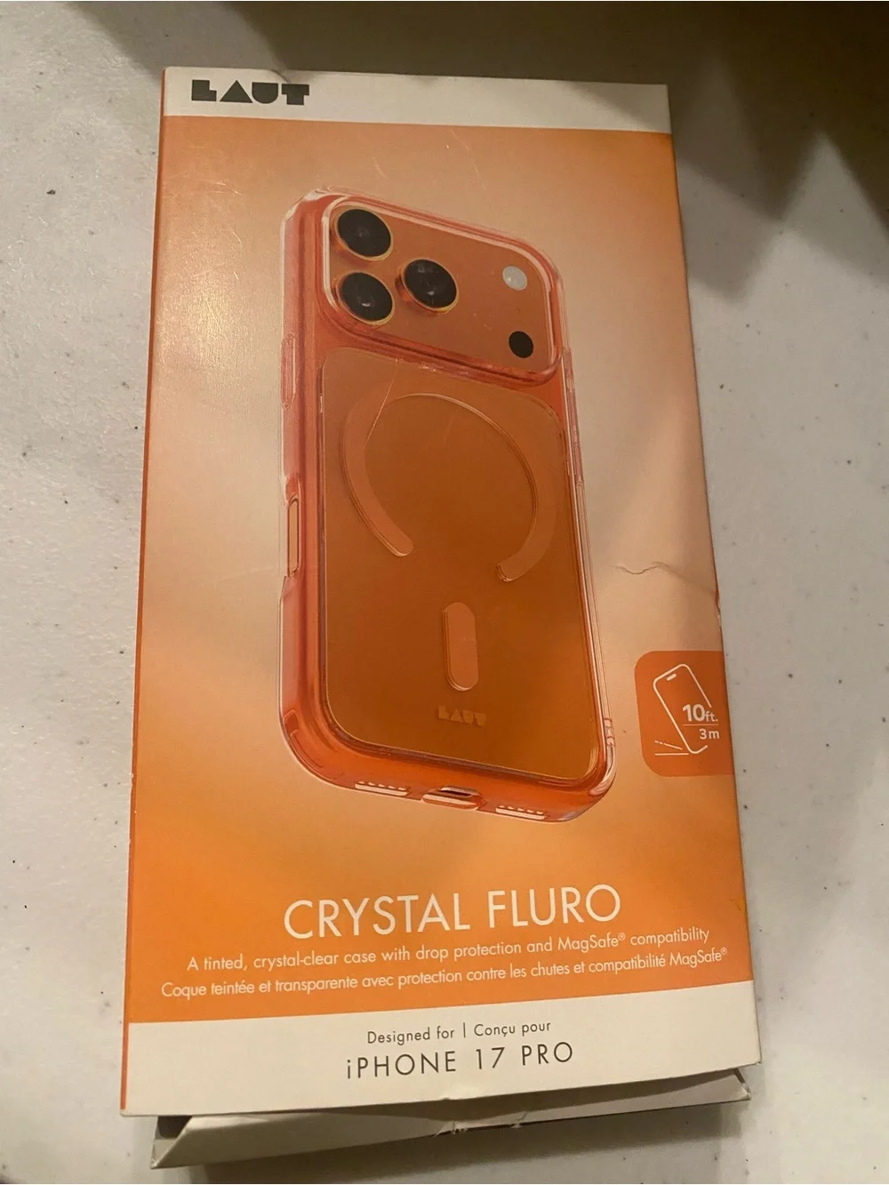 Clear Fluro MagSafe Compatible iPhone Case iPhone 17 Pro- Orange